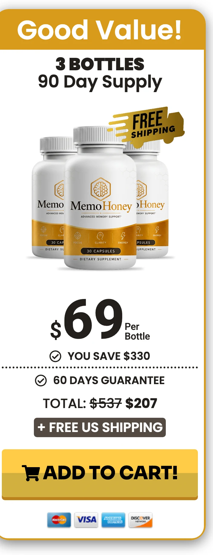 MemoHoney 3 bottles